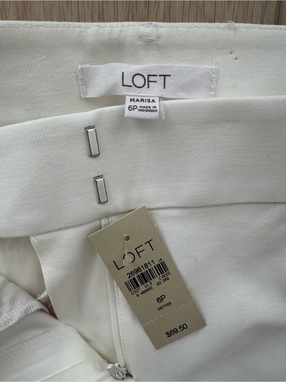 LOFT Riviera Pants White 6 Petite Cropped Marisa Fit Stretch New w/ tags NWT - Picture 6 of 16